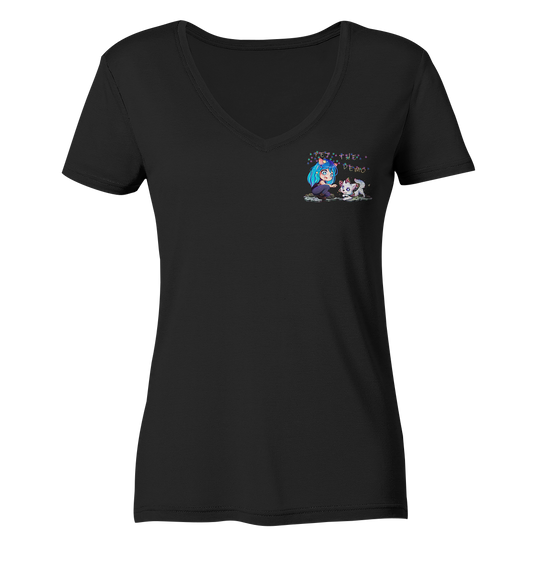 Vuipecula PetTheDemo - Ladies V-Neck Shirt