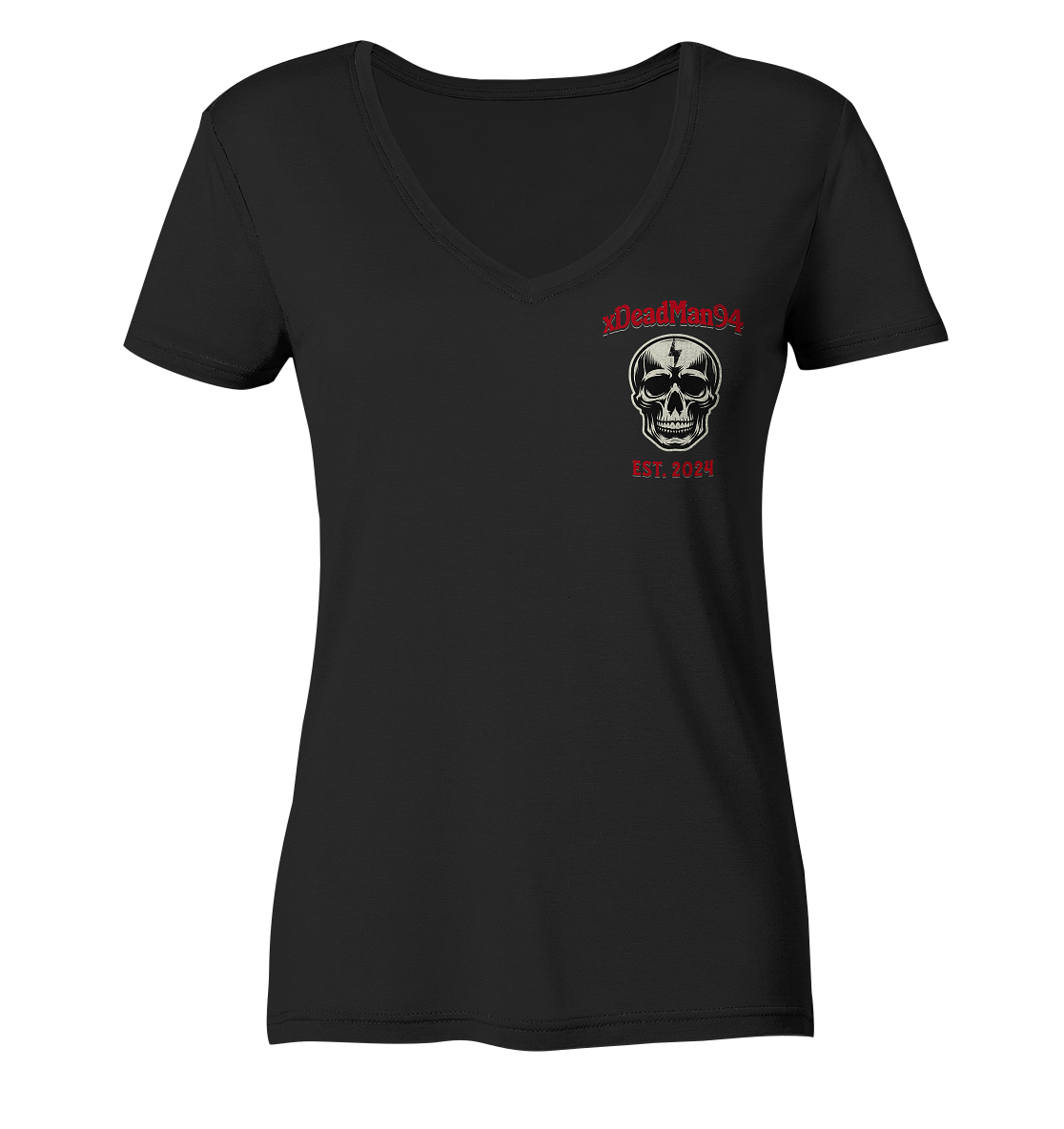 xDeadMan94 Logo - Ladies V-Neck Shirt