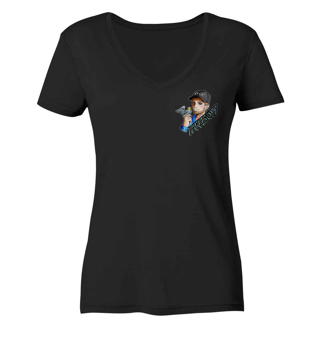 Fakeboy7 Logo - Ladies V-Neck Shirt