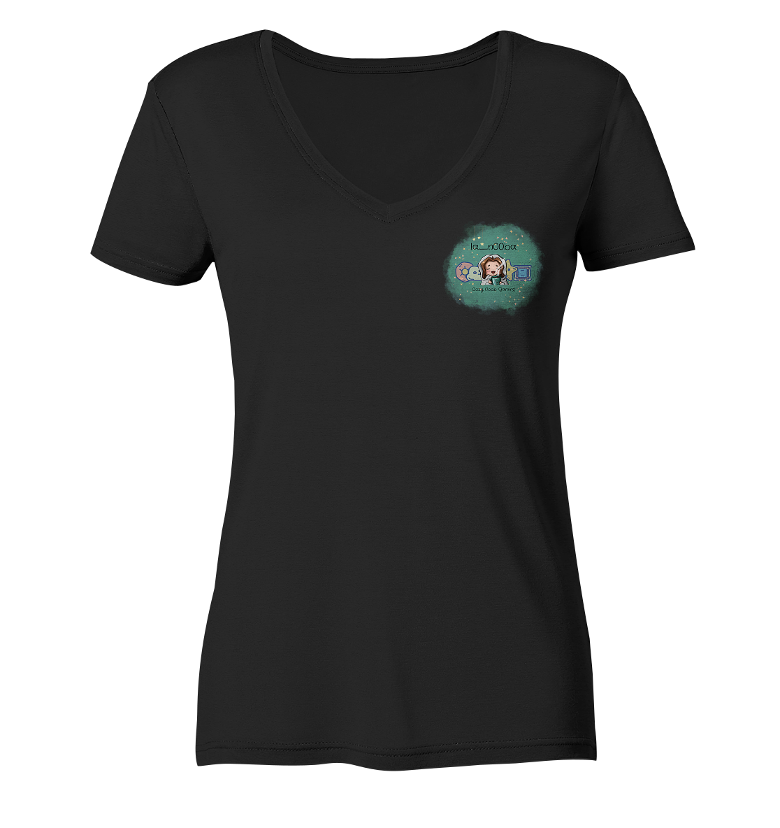 La_N00ba Logo - Ladies V-Neck Shirt