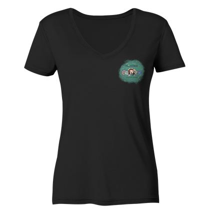 La_N00ba Logo - Ladies V-Neck Shirt