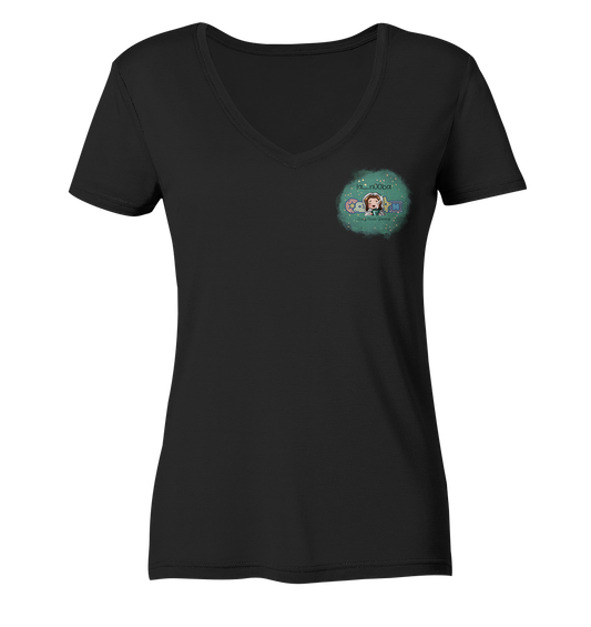 La_N00ba Logo - Ladies V-Neck Shirt