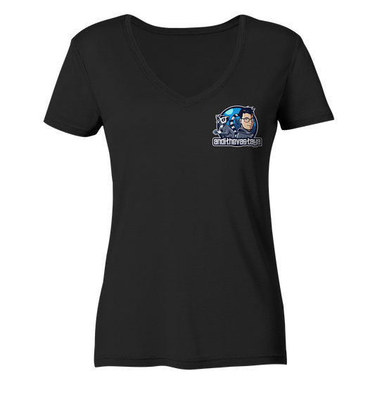 AndiDerLemur Logo - Ladies V-Neck Shirt