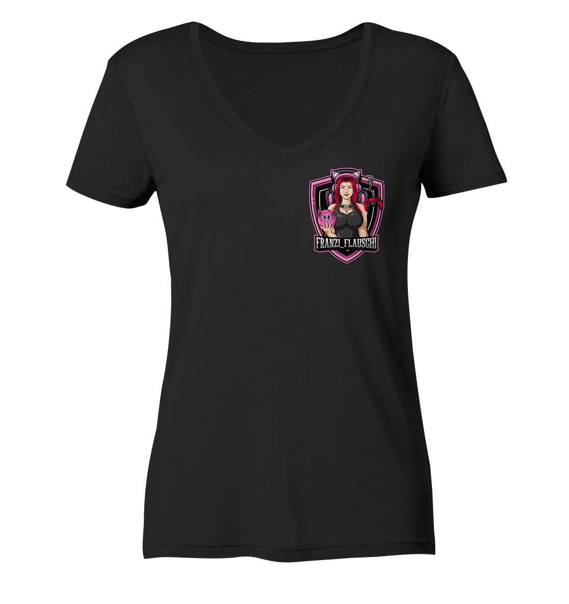 Franzi_Flauschi Logo - Ladies V-Neck Shirt