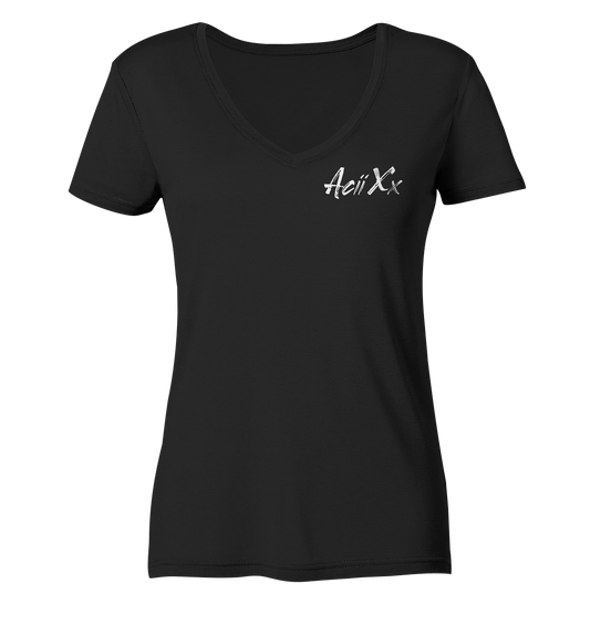 AciiXx Brushlogo - Ladies V-Neck Shirt