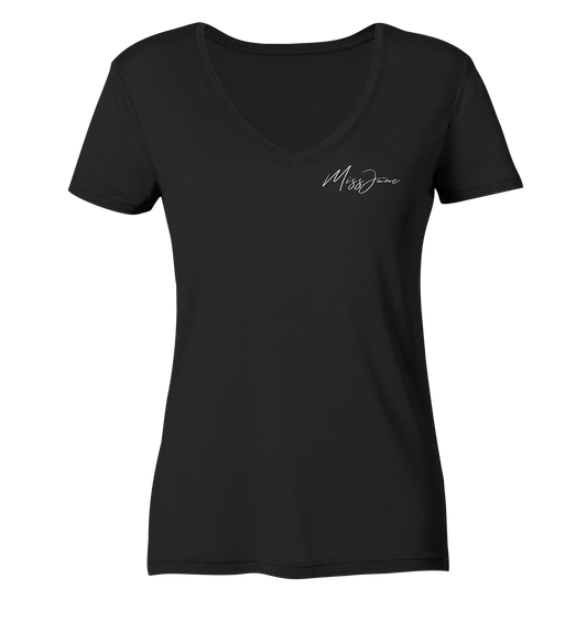 MissJuneDJ Logo - Ladies V-Neck Shirt