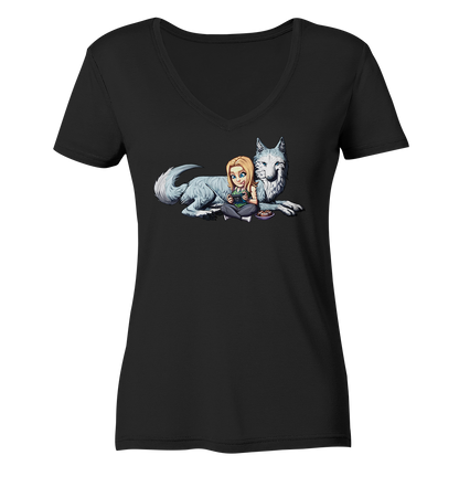 StaceyLucia Wolf - Ladies V-Neck Shirt