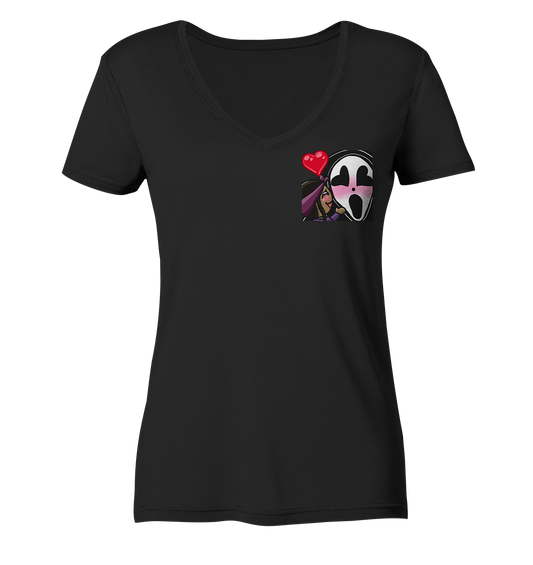 Purple_Dragon Hug - Ladies V-Neck Shirt