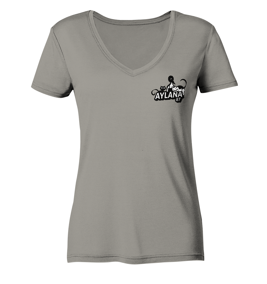 Aylana87 Logo - Ladies V-Neck Shirt