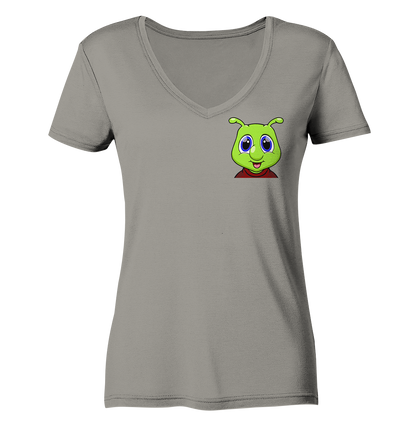 Raupi Face - Ladies V-Neck Shirt