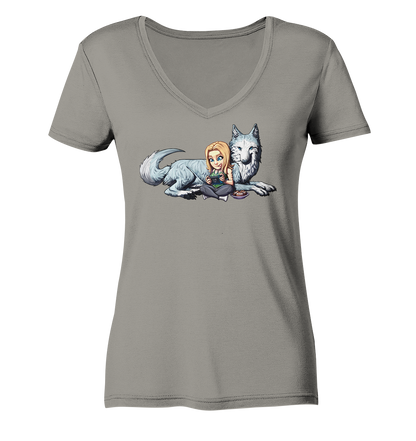 StaceyLucia Wolf - Ladies V-Neck Shirt