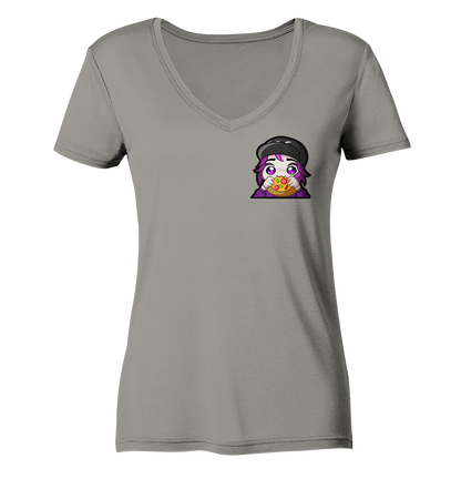 x3_kaspa Nom - Ladies V-Neck Shirt