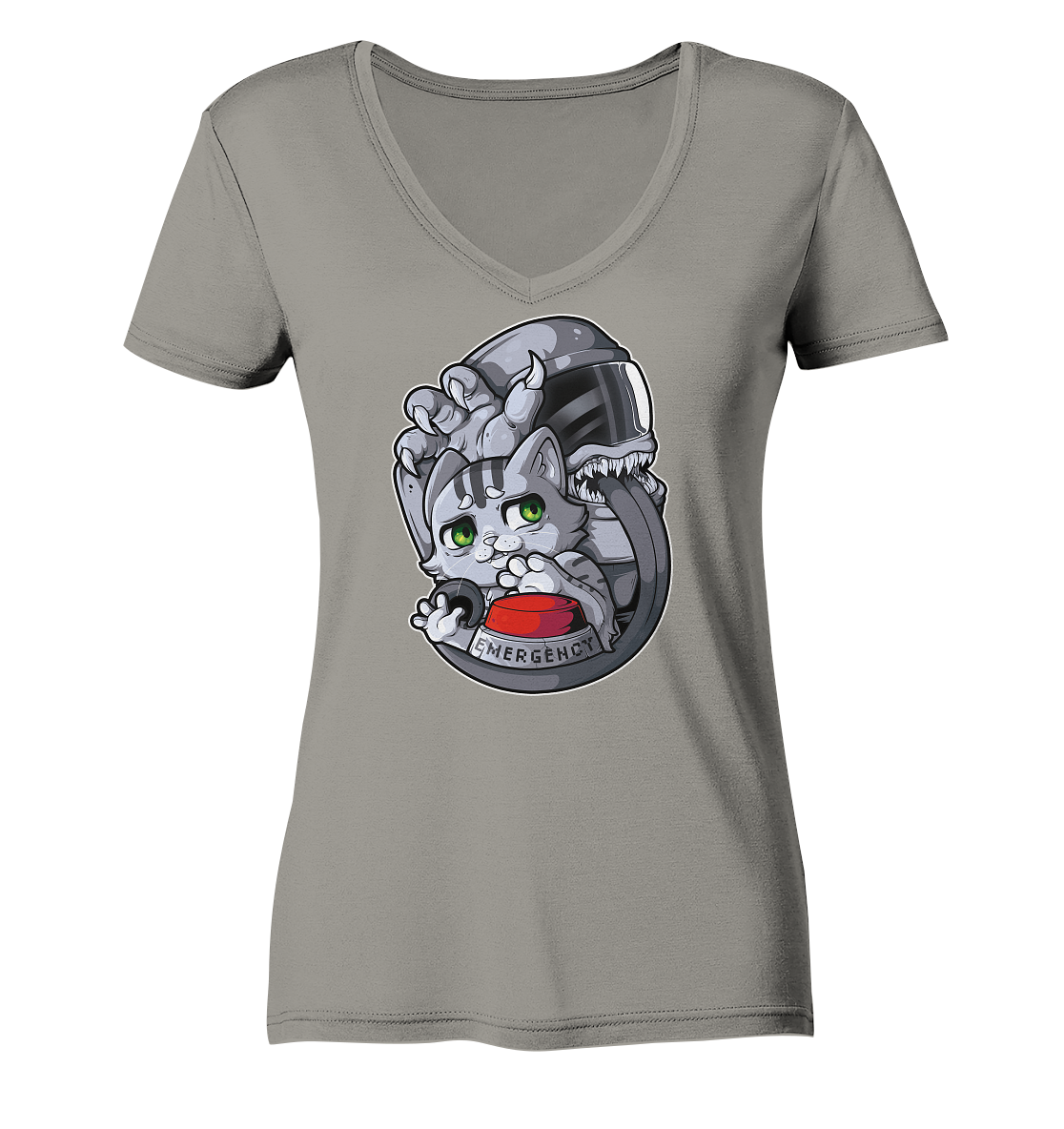 FeineKatze Among Kopf - Ladies V-Neck Shirt