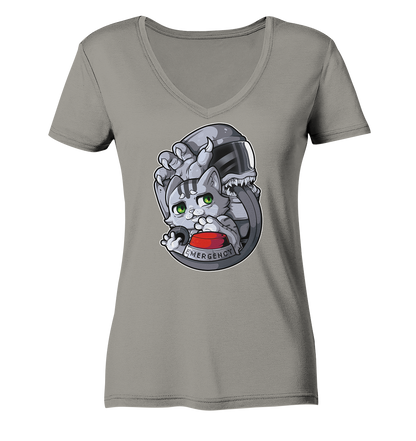 FeineKatze Among Kopf - Ladies V-Neck Shirt