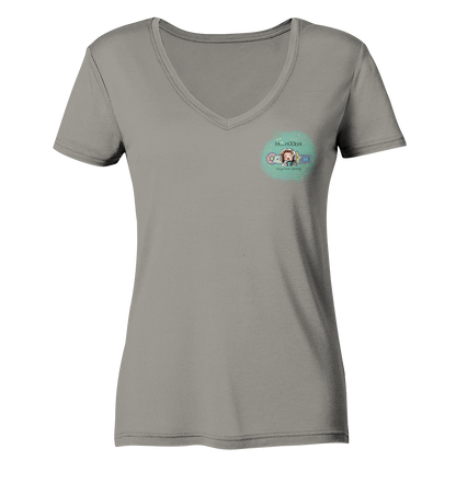 La_N00ba Logo - Ladies V-Neck Shirt