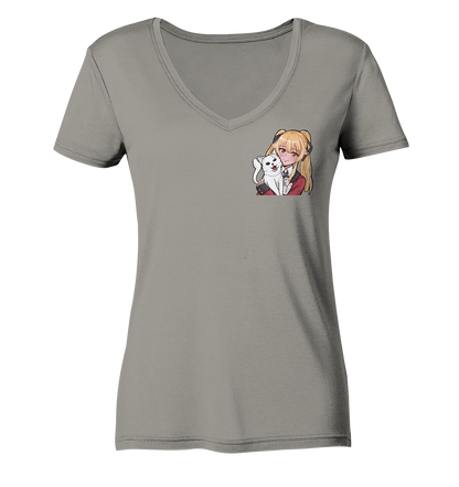 Miezchen Cuddle - Ladies V-Neck Shirt
