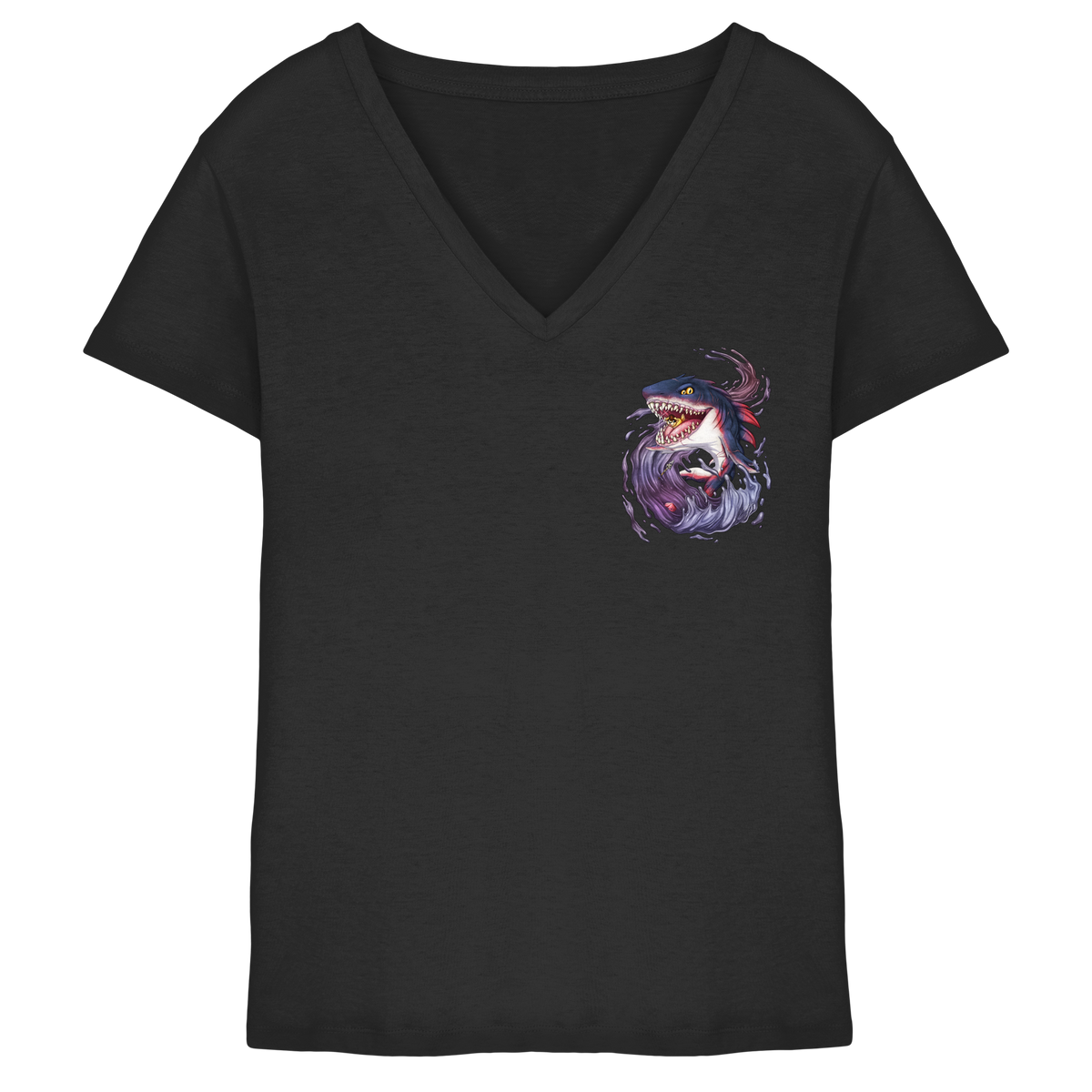 LupiArts Megalodon Redmaw - Ladies V-Neck Shirt