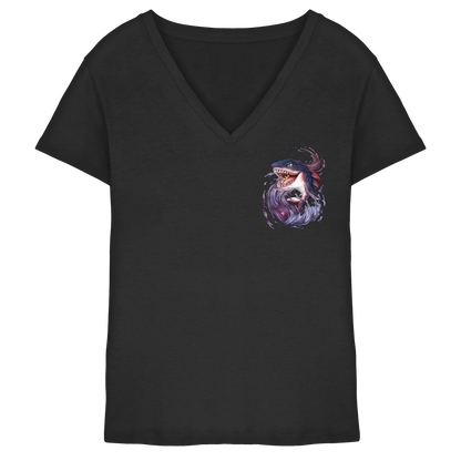 LupiArts Megalodon Redmaw - Ladies V-Neck Shirt