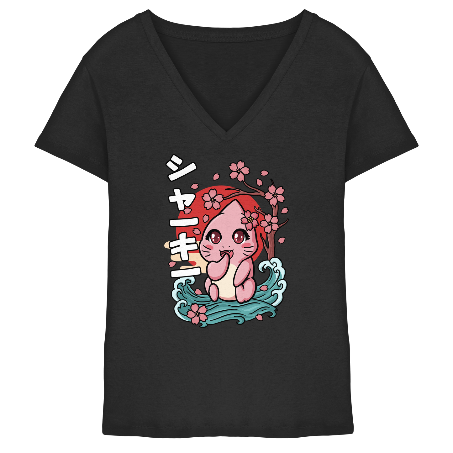 xMissSharkyx Kirschblüten - Ladies V-Neck Shirt