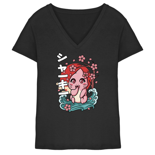 xMissSharkyx Kirschblüten - Ladies V-Neck Shirt