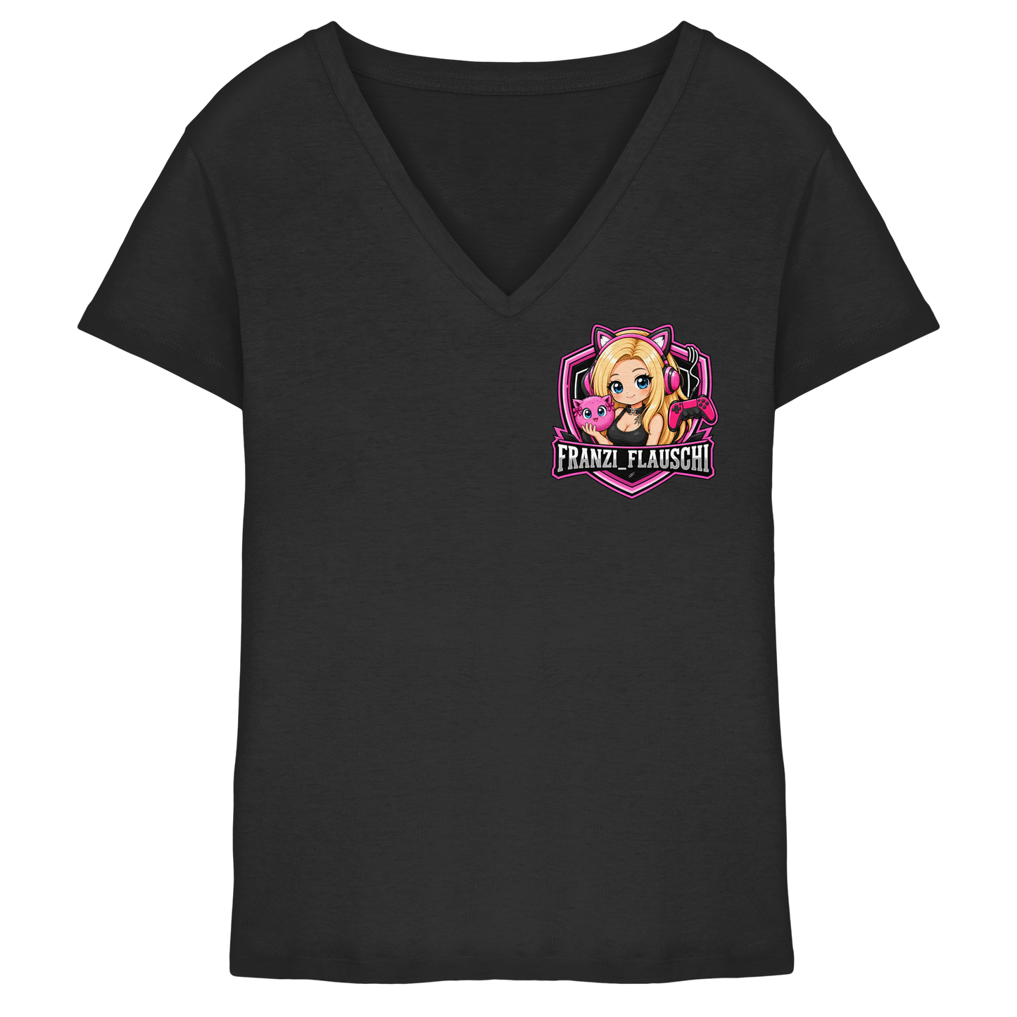 Franzi_Flauschi Logo - Ladies V-Neck Shirt