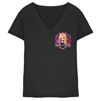 Franzi_Flauschi Logo - Ladies V-Neck Shirt