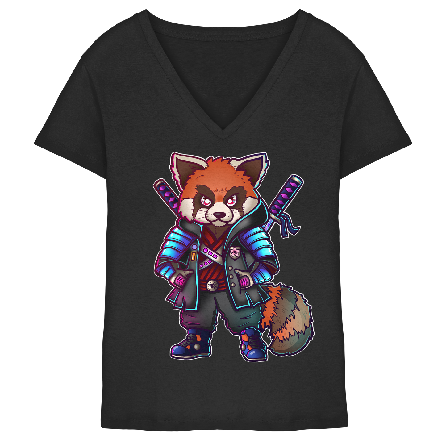 Spydermaniac Rotpanda - Ladies V-Neck Shirt