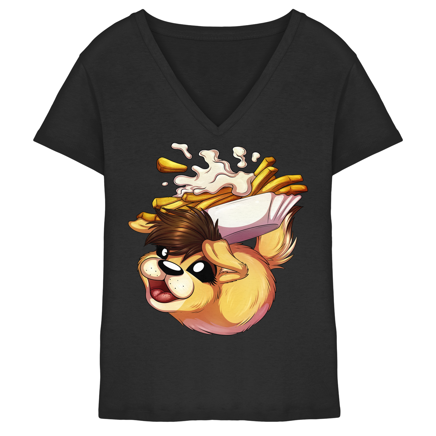 LupiArts Happy - Ladies V-Neck Shirt