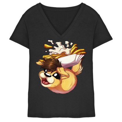 LupiArts Happy - Ladies V-Neck Shirt