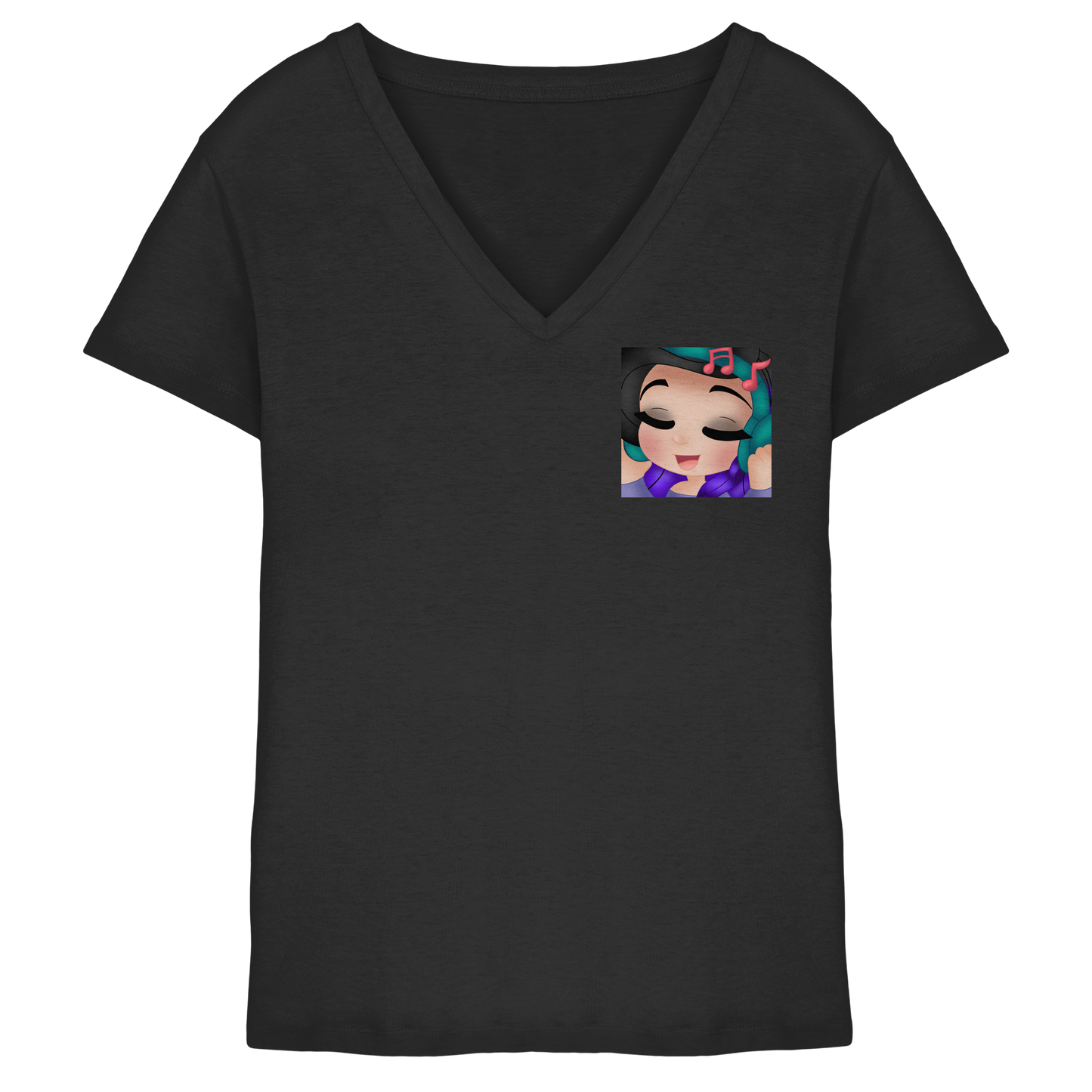 x_Kookie_Moon_x Music - Ladies V-Neck Shirt