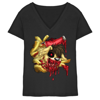 LupiArts Ketchup - Ladies V-Neck Shirt