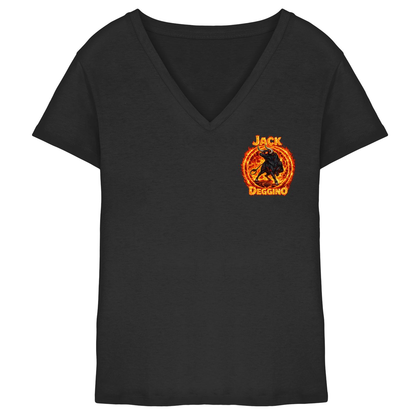 JackDeggino Logo2 - Ladies V-Neck Shirt