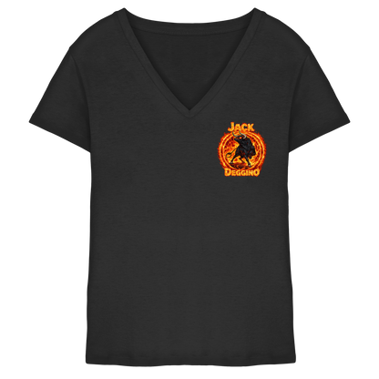 JackDeggino Logo2 - Ladies V-Neck Shirt