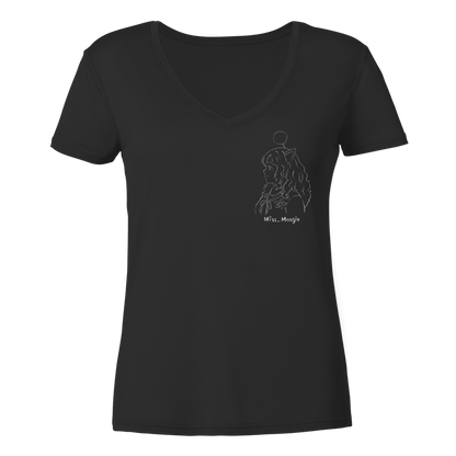Miss_Moogle Logo Sign - Ladies V-Neck Shirt