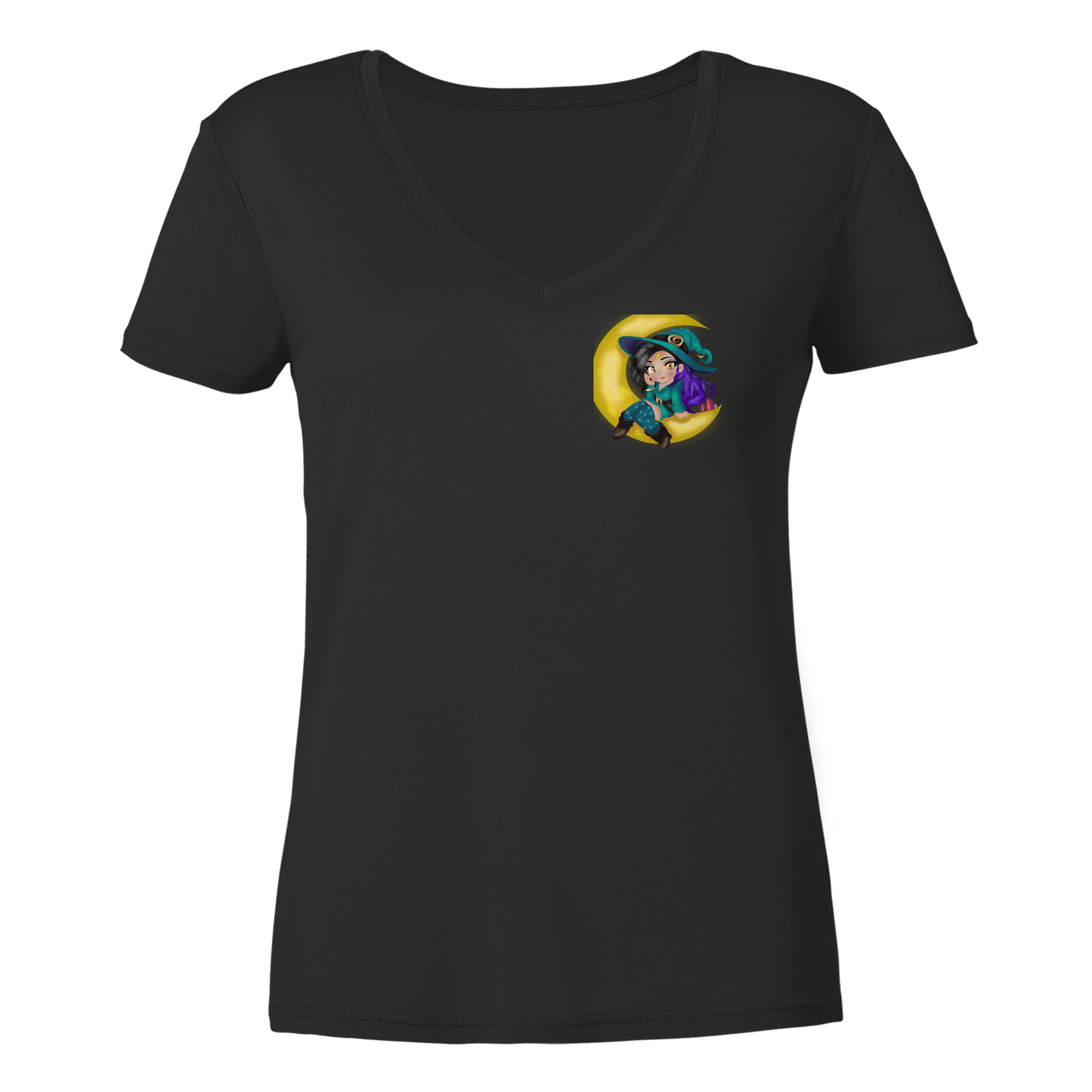 Kookie__Moon Logo - Ladies V-Neck Shirt