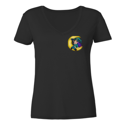 Kookie__Moon Logo - Ladies V-Neck Shirt