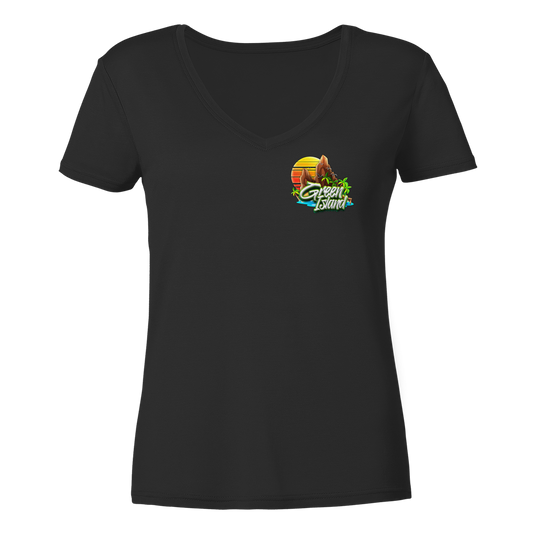 Greenislandndrp Logo - Ladies V-Neck Shirt