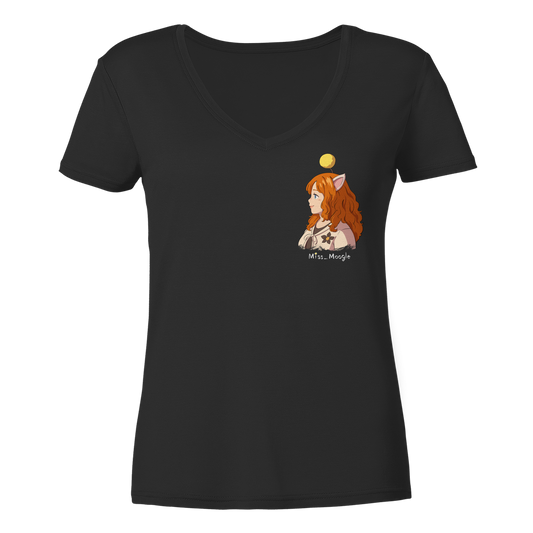 Miss_Moogle Logo colour - Ladies V-Neck Shirt