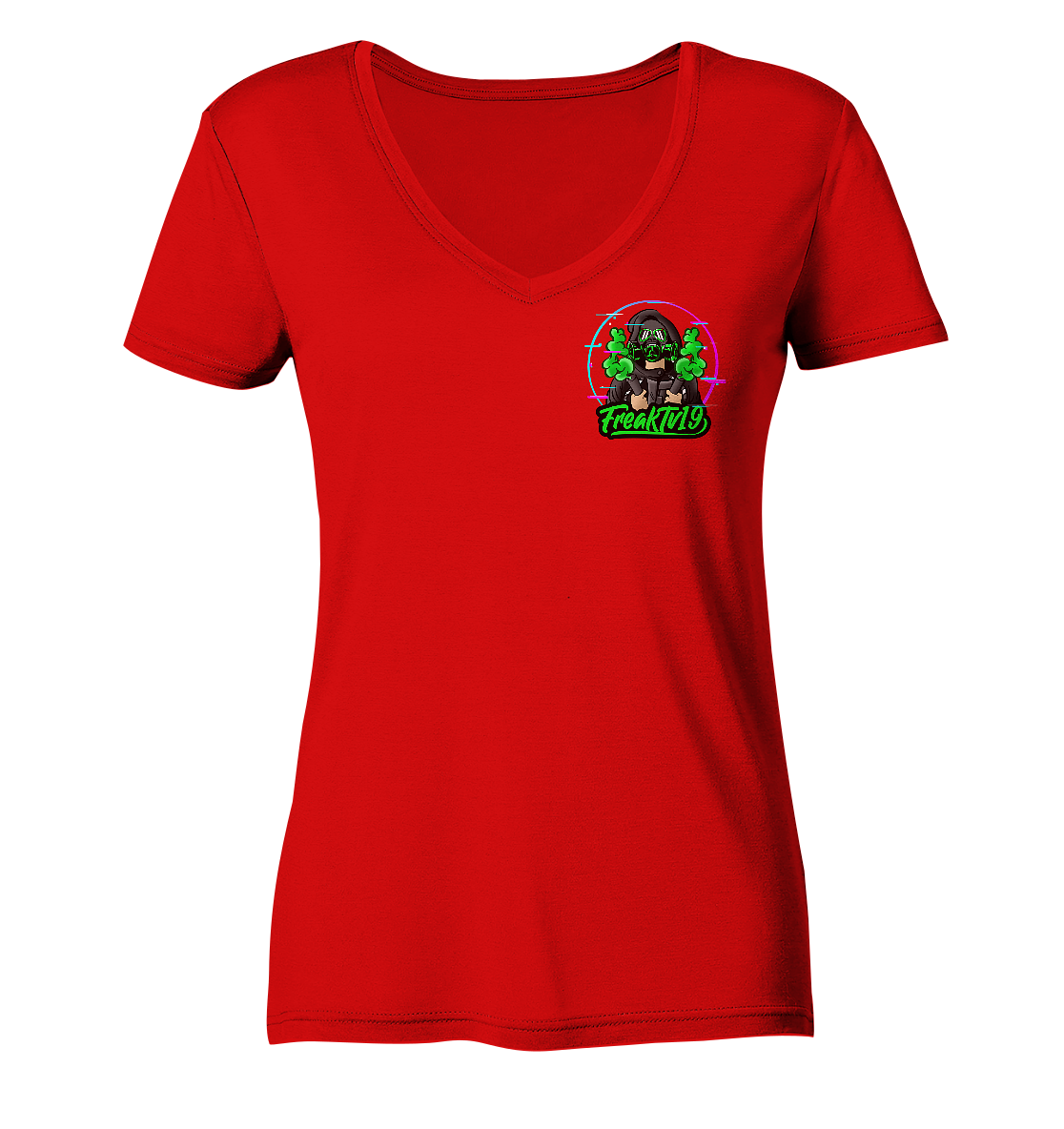 FreakTV19 Logo - Ladies V-Neck Shirt