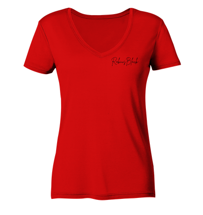 RobiusBlack Unterschrift - Ladies V-Neck Shirt