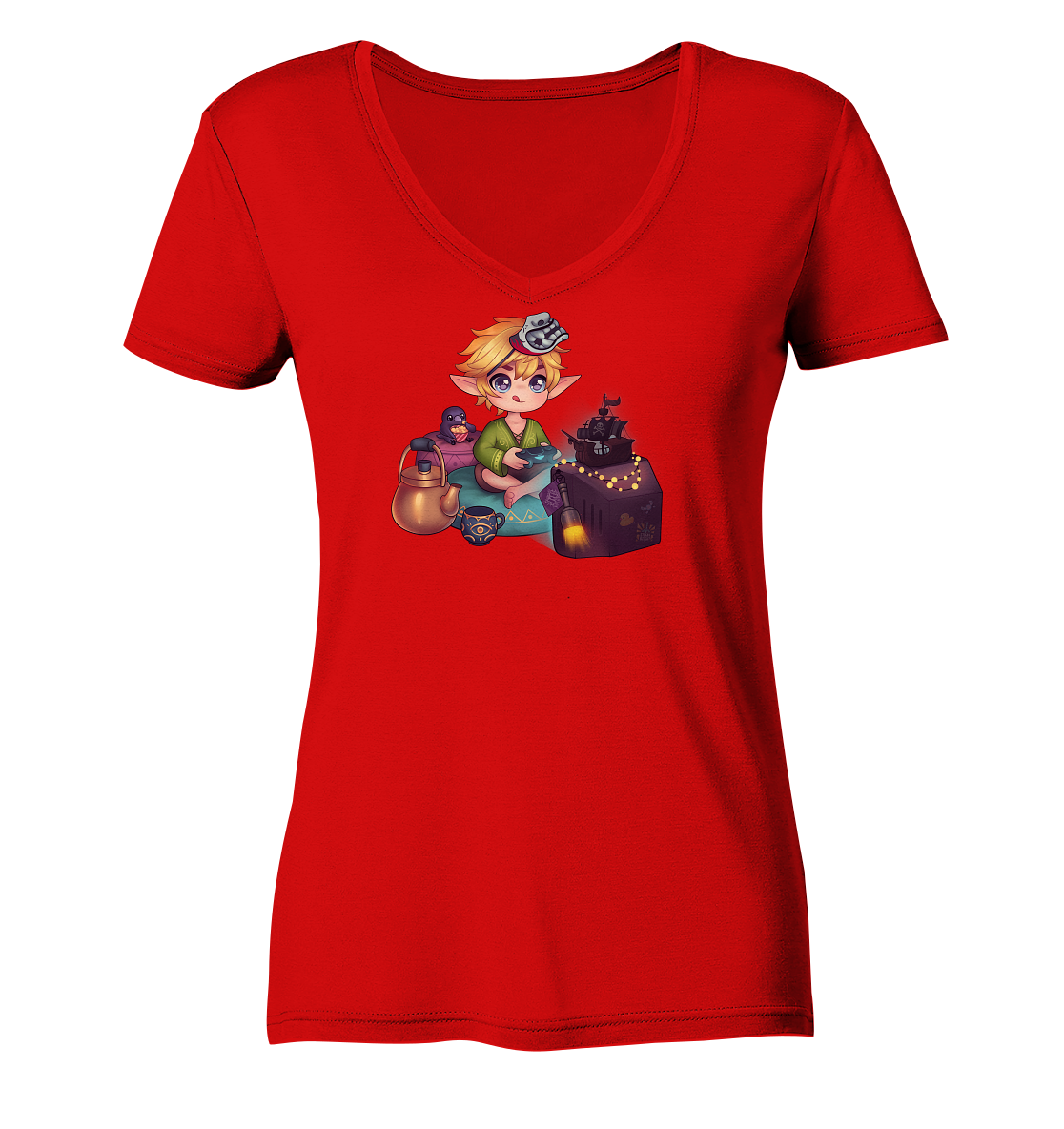 StefanBzockt Gamingroom - Ladies V-Neck Shirt