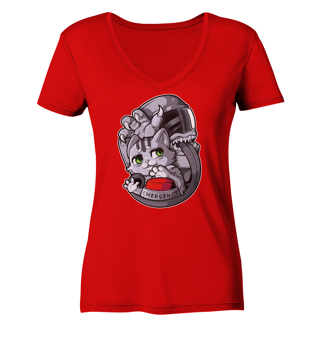 FeineKatze Among Kopf - Ladies V-Neck Shirt
