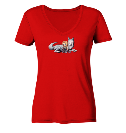StaceyLucia Wolf - Ladies V-Neck Shirt