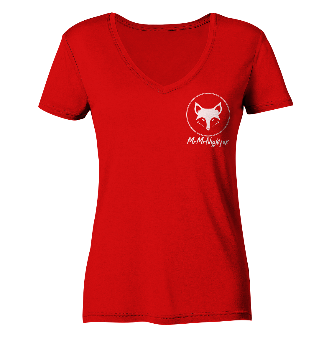 MrMrNightfox Logo - Ladies V-Neck Shirt