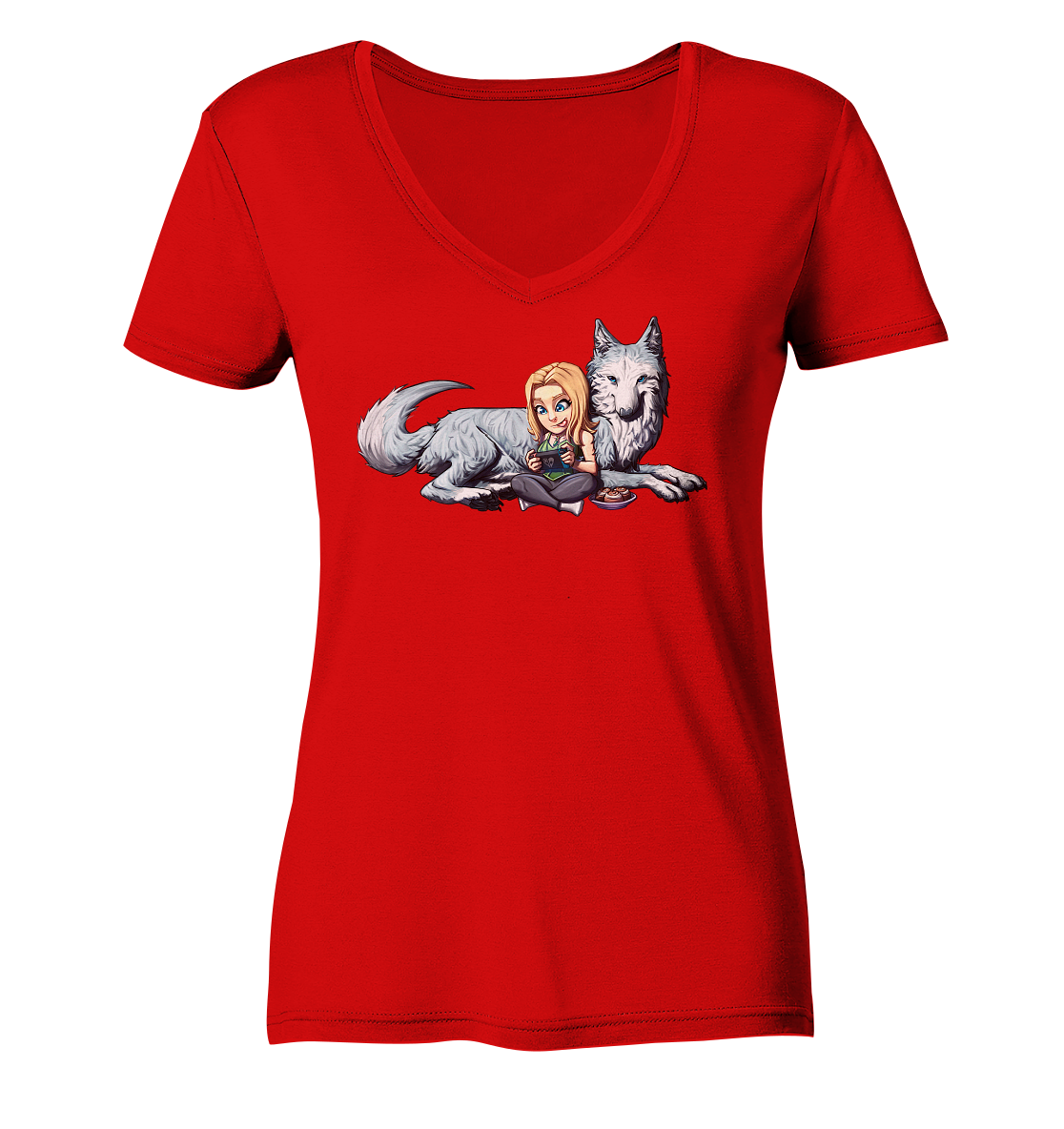 StaceyLucia Wolf - Ladies V-Neck Shirt