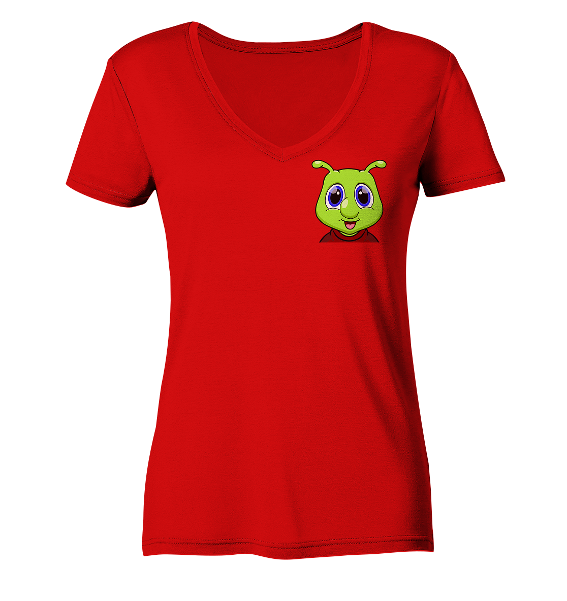 Raupi Face - Ladies V-Neck Shirt