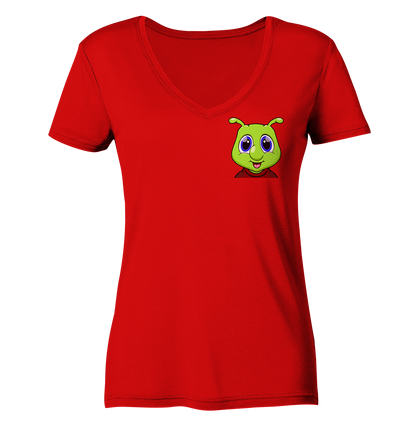 Raupi Face - Ladies V-Neck Shirt