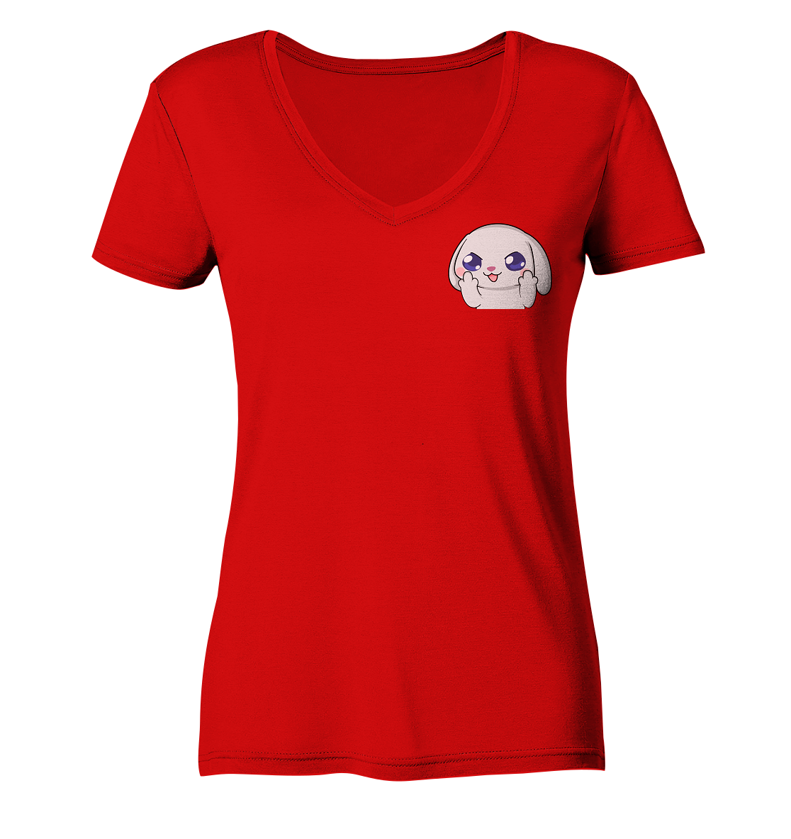 HuwJeffner MiddleFinger - Ladies V-Neck Shirt