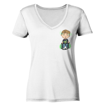 NoHandsNoSchoki Yoda - Ladies V-Neck Shirt