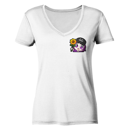 x3_kaspa Flower - Ladies V-Neck Shirt